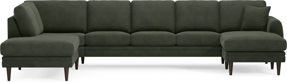 Eden - 3-sits soffa med divan vänster och schäslong höger - Grön