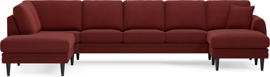 Eden - 3-sits soffa med divan vänster och schäslong höger - Röd