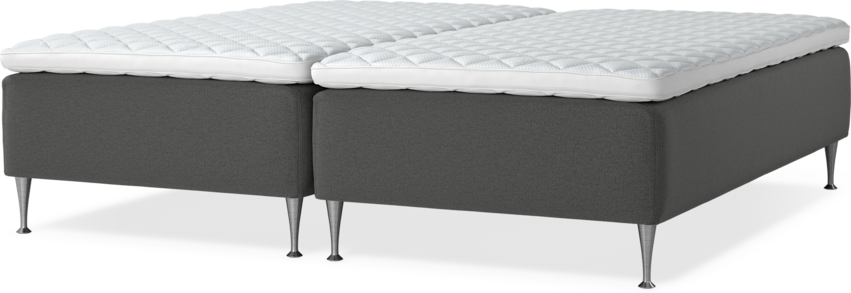 Delux Dream - Ramsäng, dubbelsäng med bäddmadrass - Grå