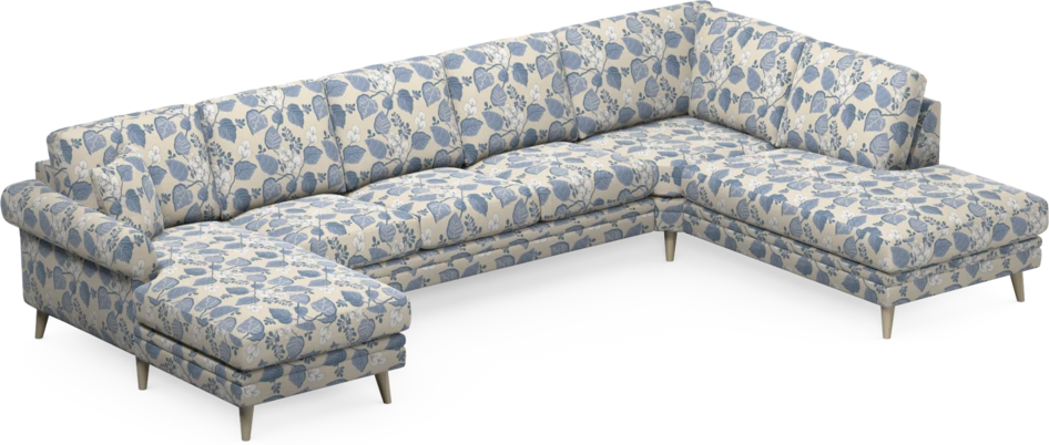 Eden - 3-sits soffa med schäslong vänster och divan höger - Flerfärgad
