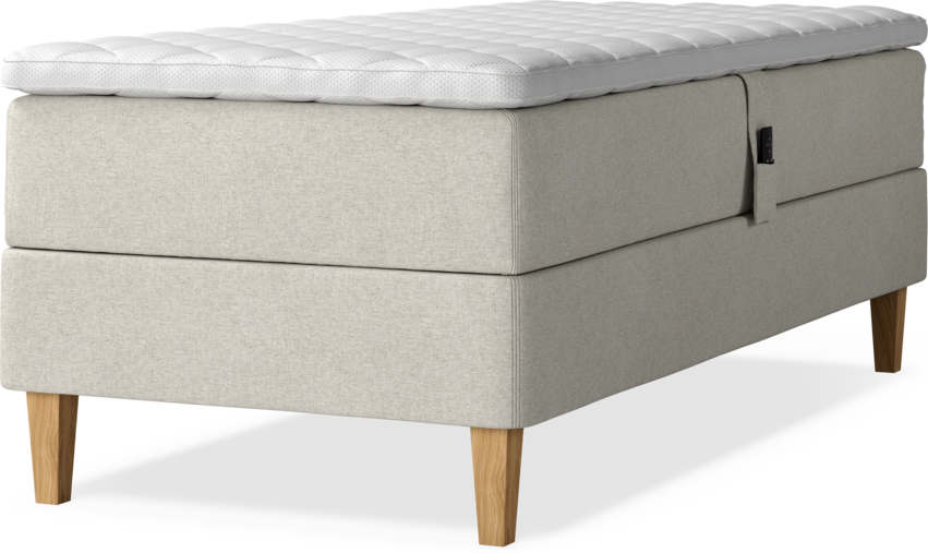 Delux Dream - Ställbar säng, enkelsäng med bäddmadrass - Beige