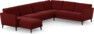 Bridge - Hörnsoffa, 3+2-sits med schäslong vänster - Röd