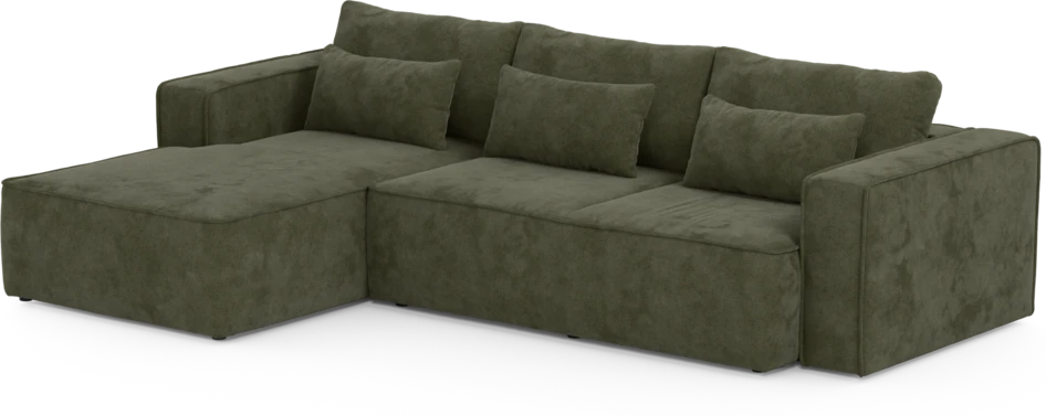 Ide - Bäddsoffa 3-sits med schäslong vänster - Grön