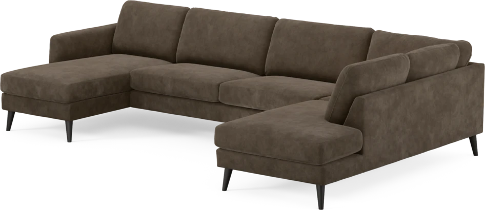 Bridge - 3-sits soffa med schäslong vänster och divan höger - Brun