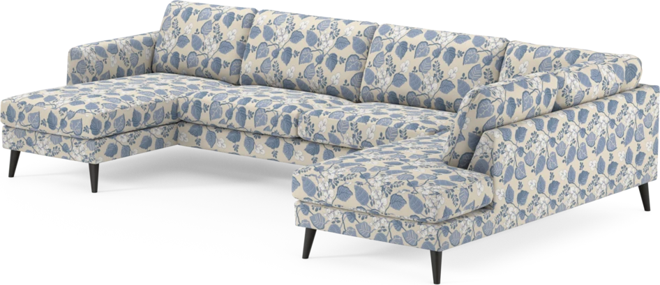 Bridge - 3-sits soffa med schäslong vänster och divan höger - Blå