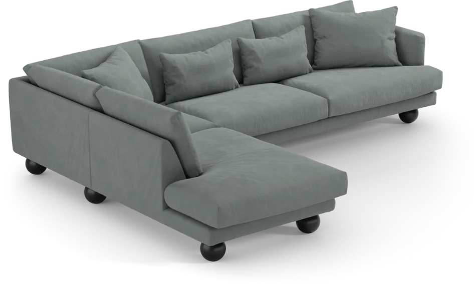 Harper - 3-sits soffa med divan vänster - Grön