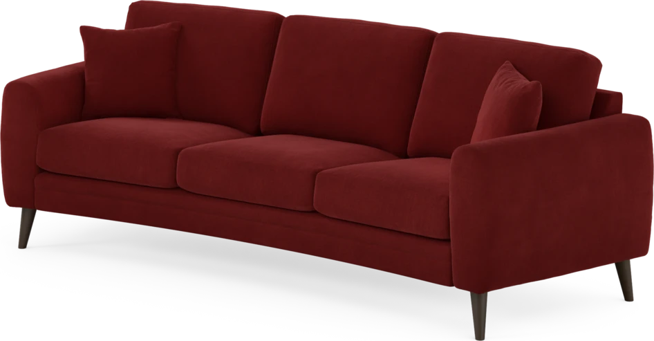 Eden - 3-sits soffa svängd - Röd