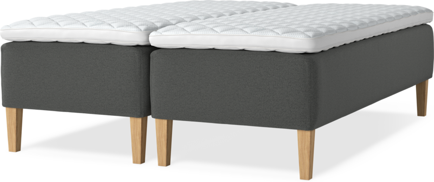 Delux Dream - Ramsäng, dubbelsäng med bäddmadrass - Grå