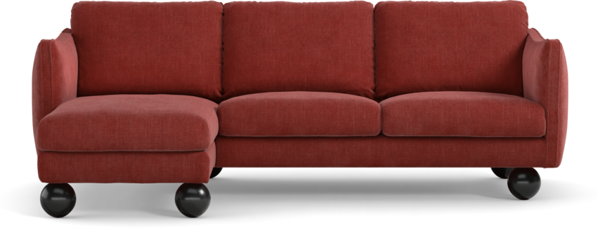 Madison Lux - 2-sits soffa med schäslong vänster - Rosa