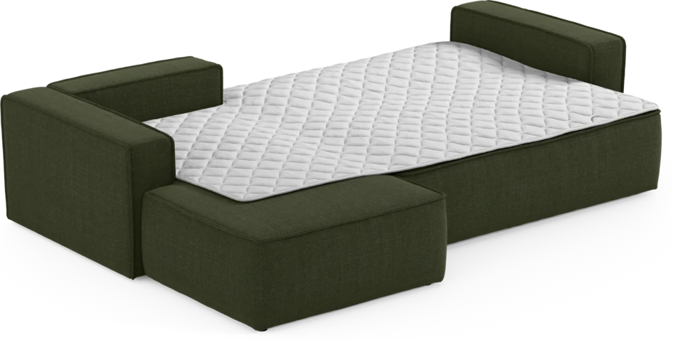 Ide - Bäddsoffa 3-sits med schäslong vänster - Grön