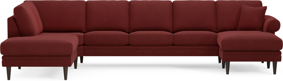 Eden - 3-sits soffa med divan vänster och schäslong höger - Röd