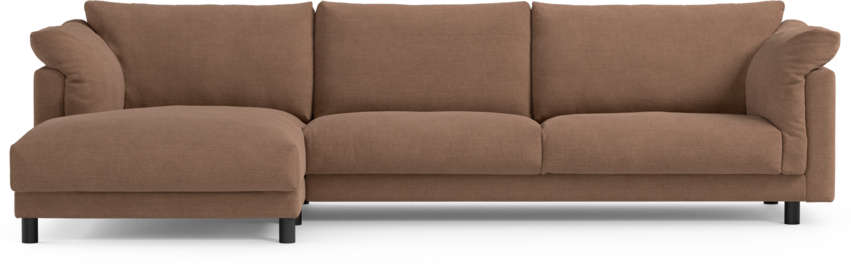 Cherrie - 3-sits soffa med schäslong vänster, fast klädsel - Orange