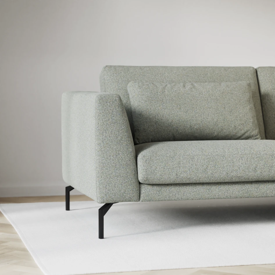 Willow - 3-sits soffa med divan höger, fast klädsel - Grön