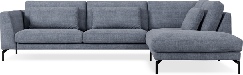 Willow - 3-sits soffa med divan höger, fast klädsel - Blå
