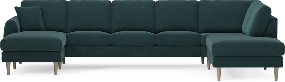 Eden - 3-sits soffa med schäslong vänster och divan höger - Blå
