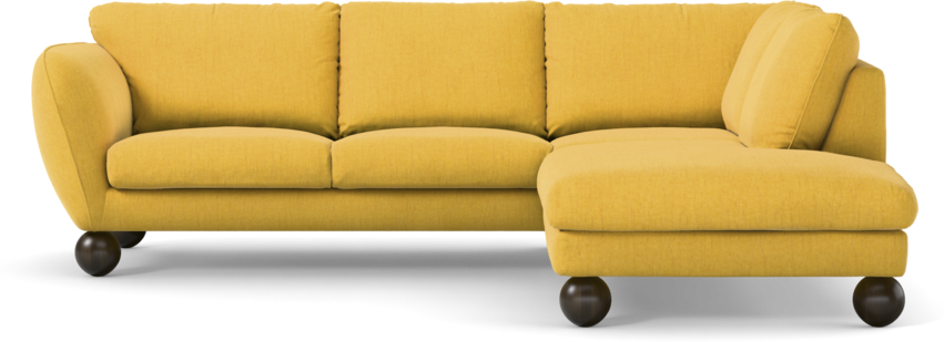 Madison Lux - 2-sits soffa med divan höger - Gul