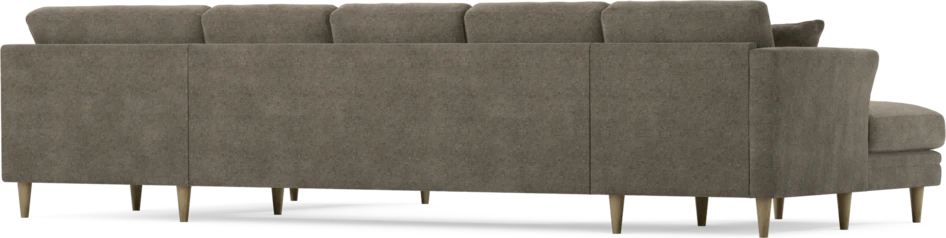 Eden - 3-sits soffa med schäslong vänster och divan höger - Brun