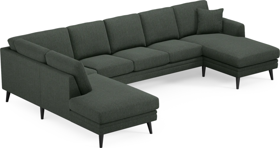 Eden - 3-sits soffa med divan vänster och schäslong höger - Grön