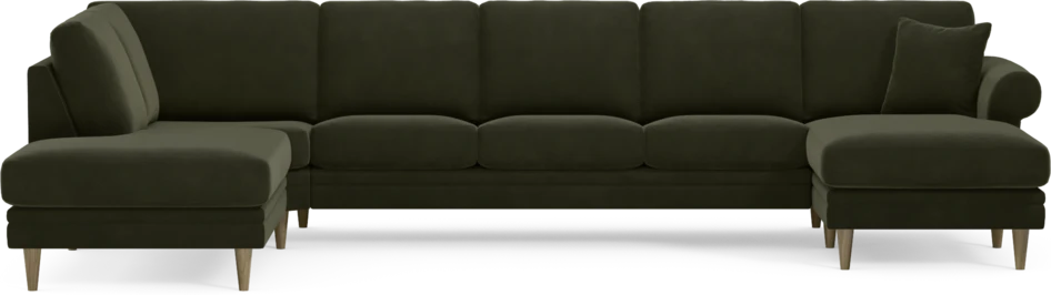 Eden - 3-sits soffa med divan vänster och schäslong höger - Grön