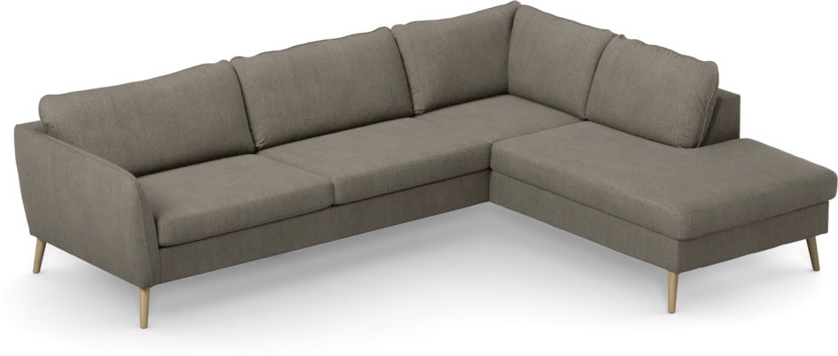 County - 2,5-sits soffa med divan höger - Brun