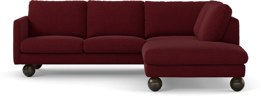 Madison Lux - 2-sits soffa med divan höger - Röd