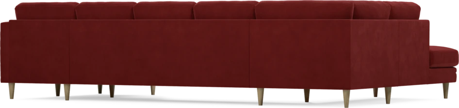 Eden - 3-sits soffa med divan vänster och schäslong höger - Röd