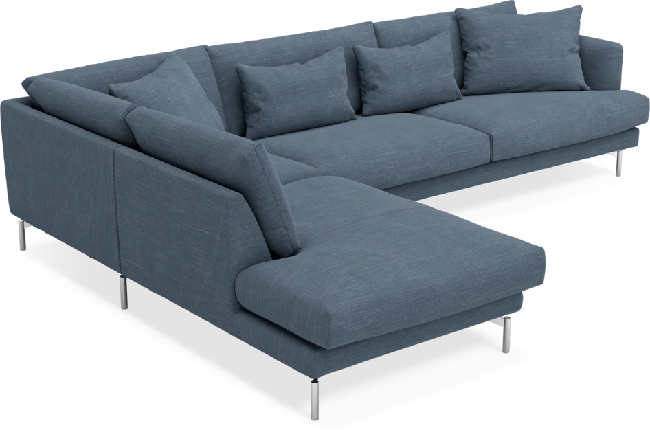 Harper - 3-sits soffa med divan vänster - Blå
