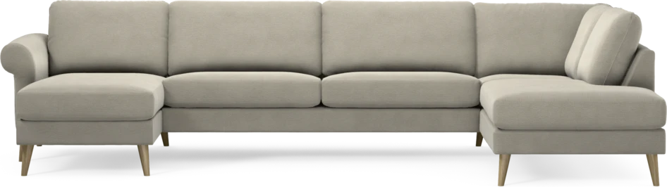 Bridge - 3-sits soffa med schäslong vänster och divan höger - Brun