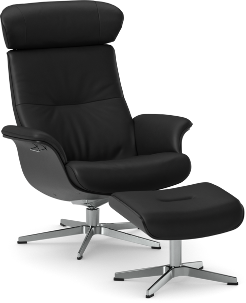 Timeout XL - Fåtölj och fotpall - Brun