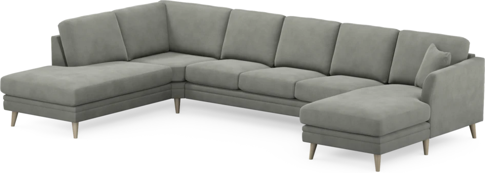 Eden - 3-sits soffa med divan vänster och schäslong höger - Grå