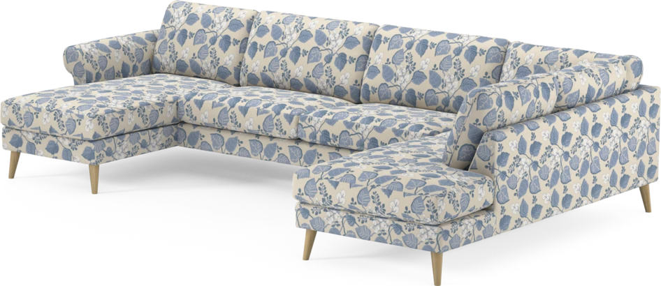 Bridge - 3-sits soffa med schäslong vänster och divan höger - Blå