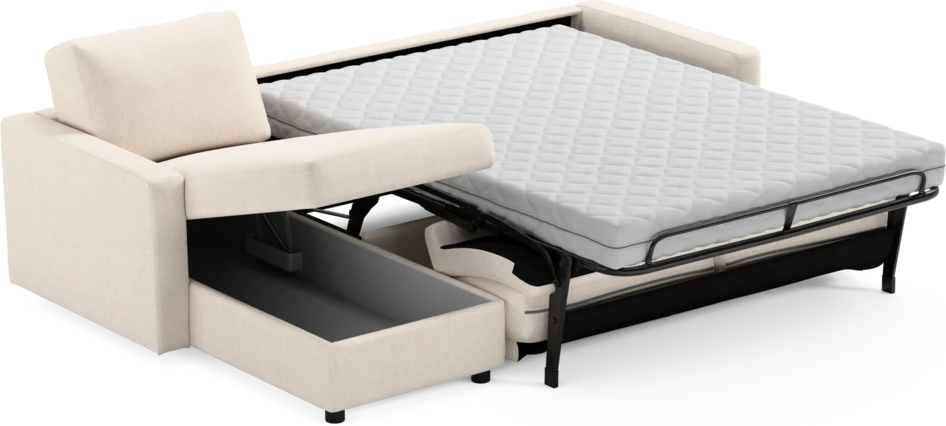 Lindö - Bäddsoffa 2,5-sits med schäslong, vändbar - Vit