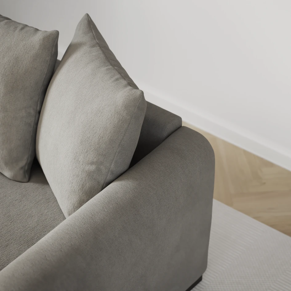 Town - 3-sits soffa med schäslong vänster - Grå