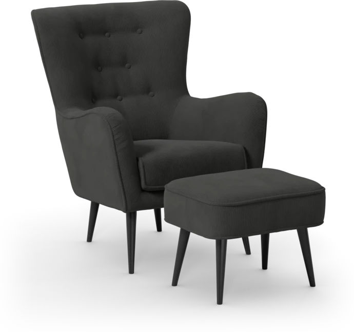 Cordelia, Fåtölj med fotpall