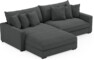 Rossi - 2-sits soffa med schäslong XL vänster - Grå