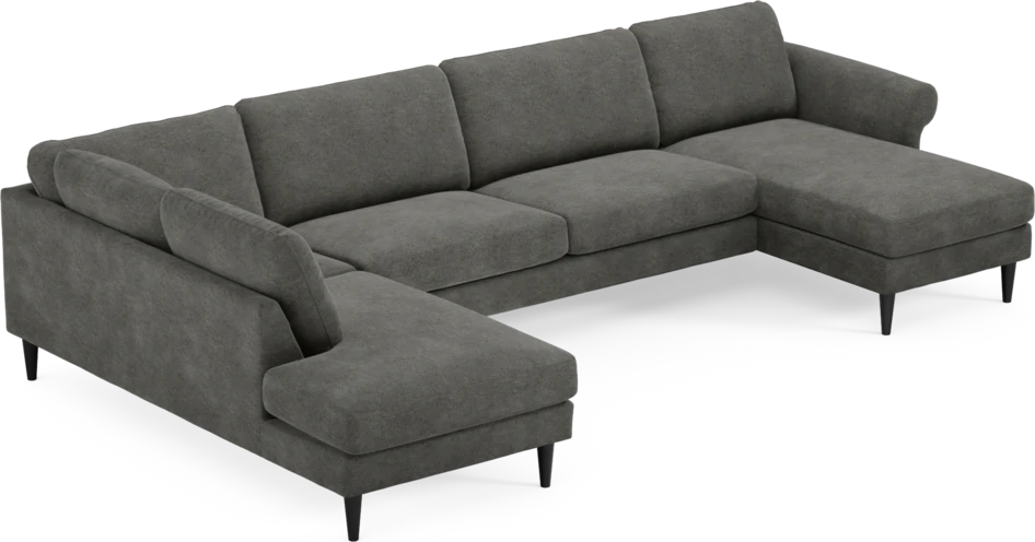 Bridge - 3-sits soffa med divan vänster och schäslong höger - Grå