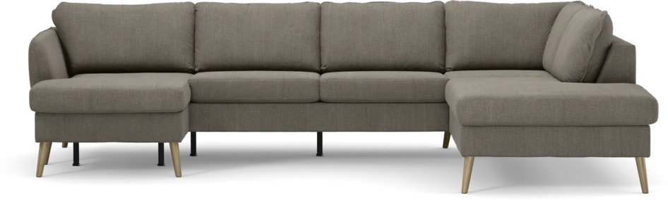 County - 3-sits soffa med schäslong vänster och divan höger - Brun