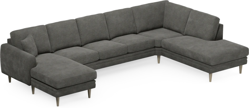 Eden - 3-sits soffa med schäslong vänster och divan höger - Grå