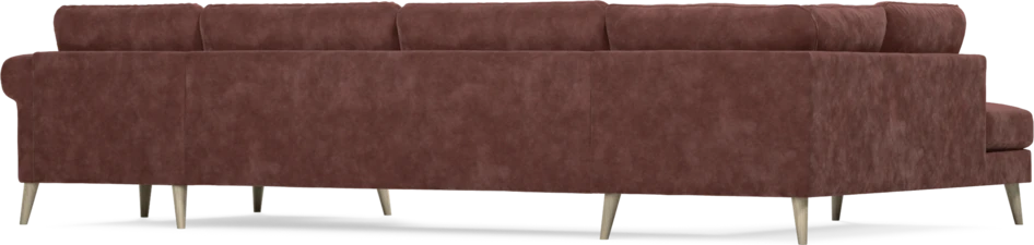 Bridge - 3-sits soffa med divan vänster och schäslong höger - Röd