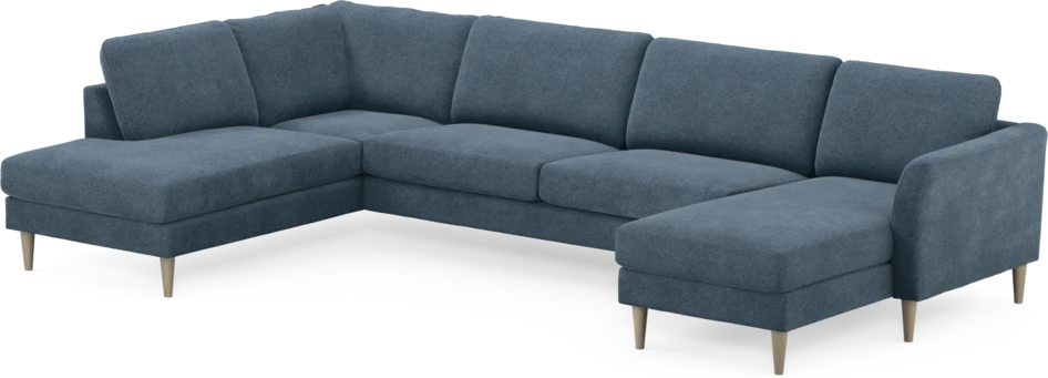 Bridge - 3-sits soffa med divan vänster och schäslong höger - Blå