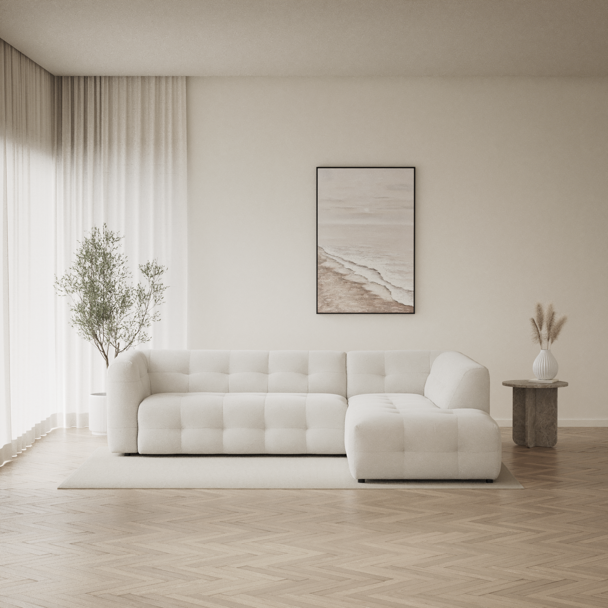 Bella, 3-sits soffa med divan höger