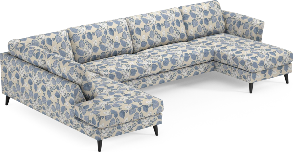 Bridge - 3-sits soffa med divan vänster och schäslong höger - Blå
