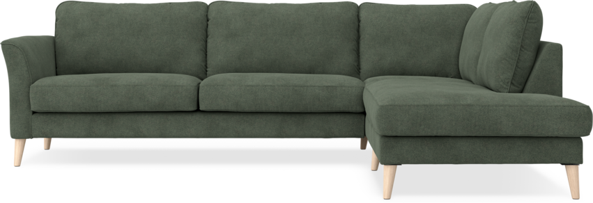 Bridge - 3-sits soffa med divan höger - Grön