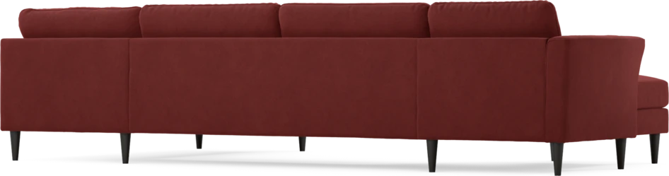 Bridge - 3-sits soffa med schäslong vänster och divan höger - Röd