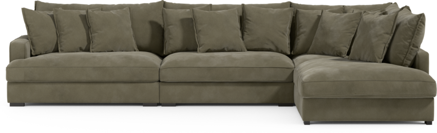 Rossi - 4-sits soffa med divan höger - Grön