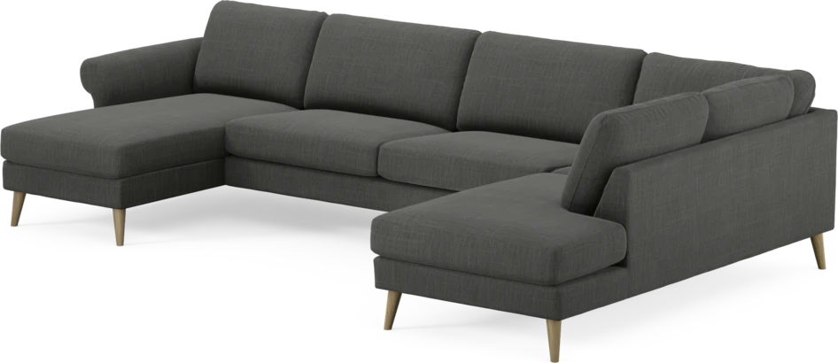 Bridge - 3-sits soffa med schäslong vänster och divan höger - Grå
