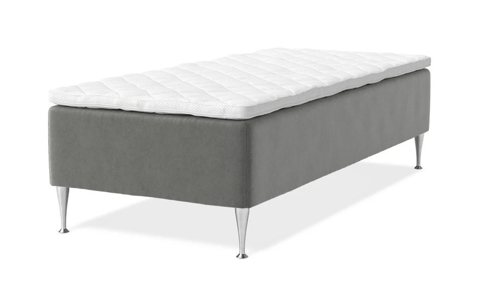 Dream Delux - Ramsäng, enkelsäng med bäddmadrass Sense Delux  - Grå