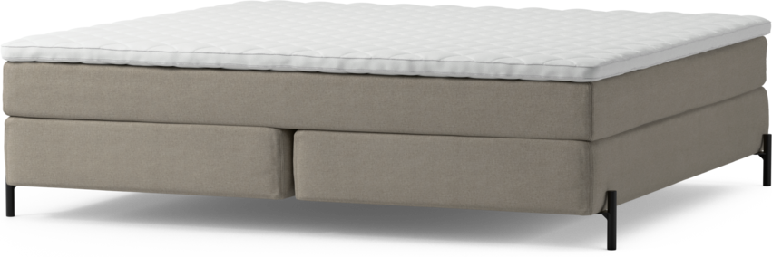 Delux Sense - Kontinentalsäng, dubbelsäng med bäddmadrass och sängben - Beige