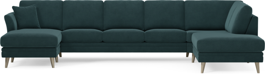 Eden - 3-sits soffa med schäslong vänster och divan höger - Blå