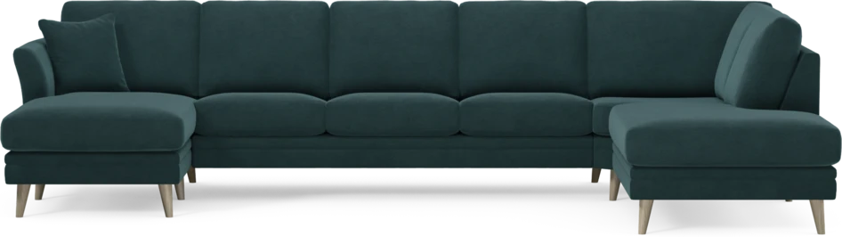 Eden - 3-sits soffa med schäslong vänster och divan höger - Blå